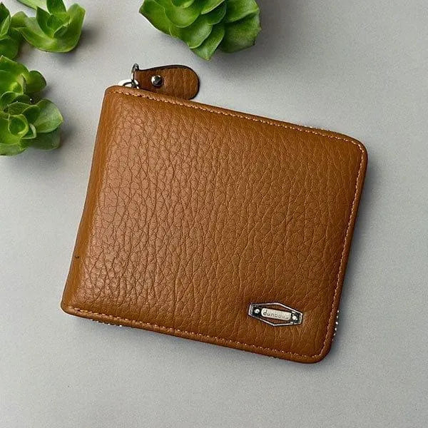 Men's Zipper Leather Wallet