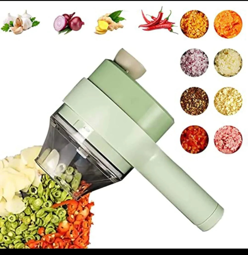 4-in-1 Wireless Electric Food Chopper - Portable Vegetable Chopper for Onion, Garlic, Meat & Herbs
